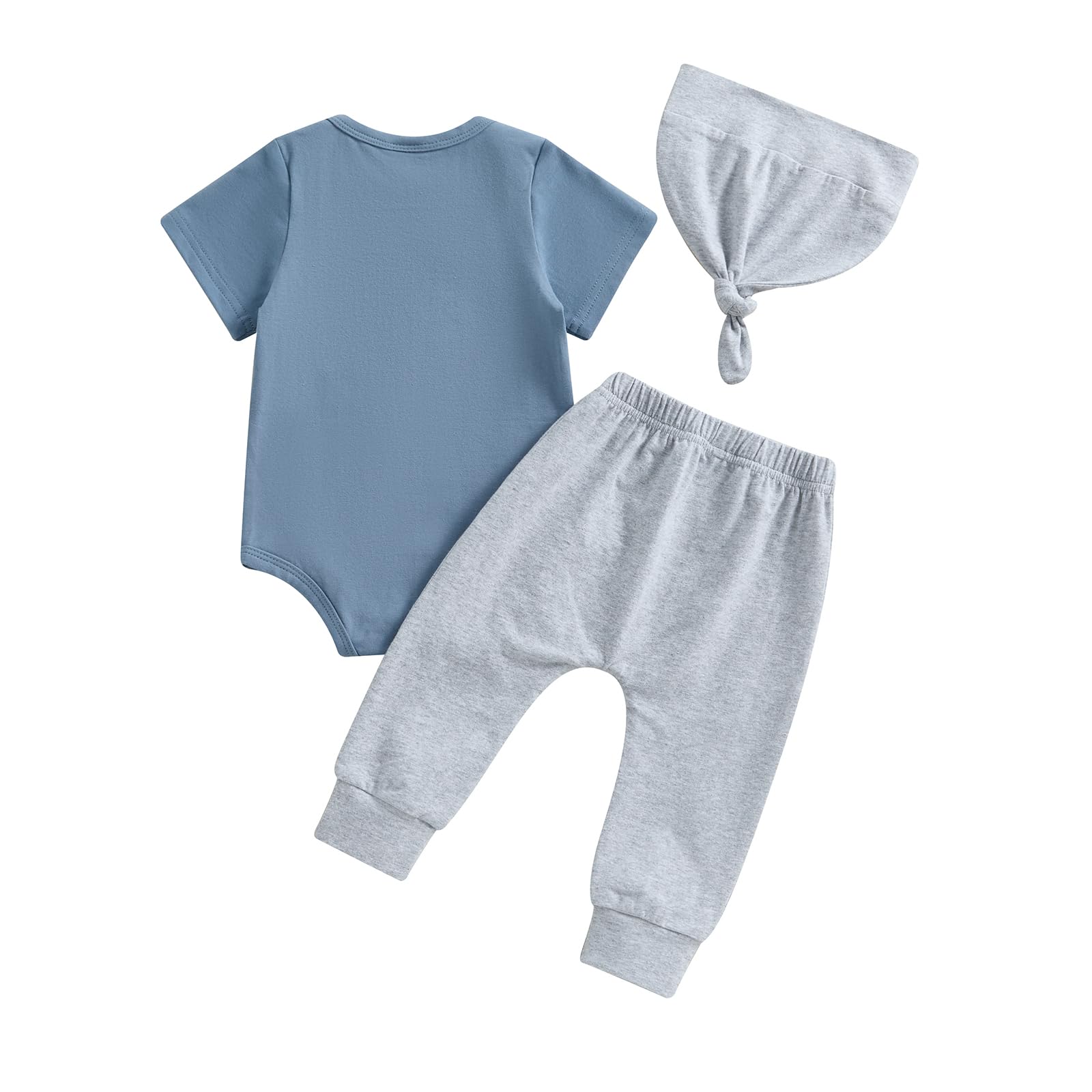 Ayalinggo Little Brother Neugeborenes Outfit Baby Boy Lil Bro T-Shirt Strampler Lange Hose Set Hut Säugling kleine Sommerkleidung
