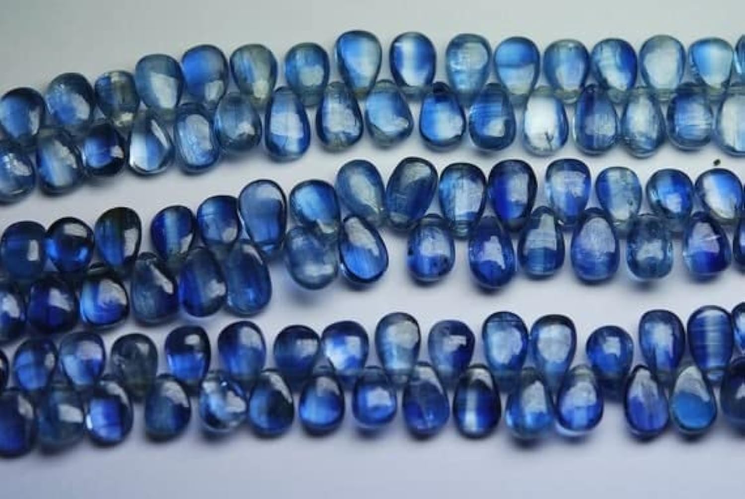 Kyanite bleue naturelle perle poire 6-7mm fil de kyanite pour fabrication bijoux artisanaux