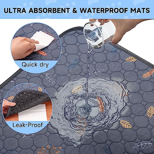Image of Sunheir 2-Pack Extra Large Reusable Dog Mat for Floor, Dog Playpen, Non-Slip Waterproof Pee Pads, Super Absorbent Washable Pee Pads for Dogs, Pet Whelping Pads, Crate, Potty Training - 36 inch x 48 inch