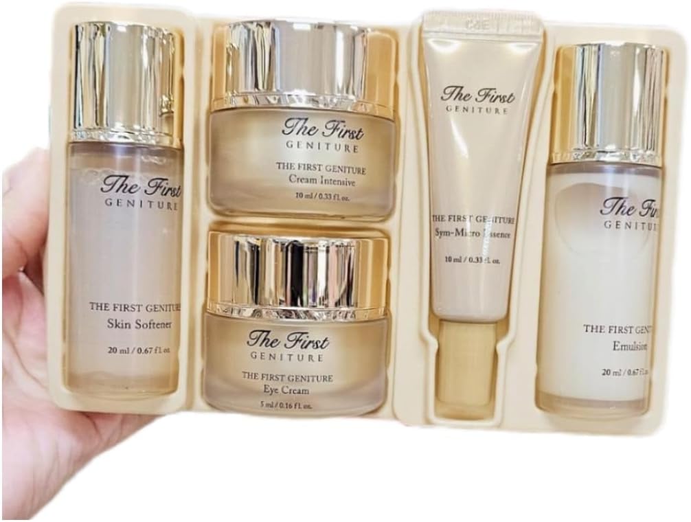 V44_Korea Luxury Skincare_NEW The First Geniture Special Moisture Gift Set 5 items Travel Kit (Skin Softener, Emulsion, Essence, Eye Cream, Cream)