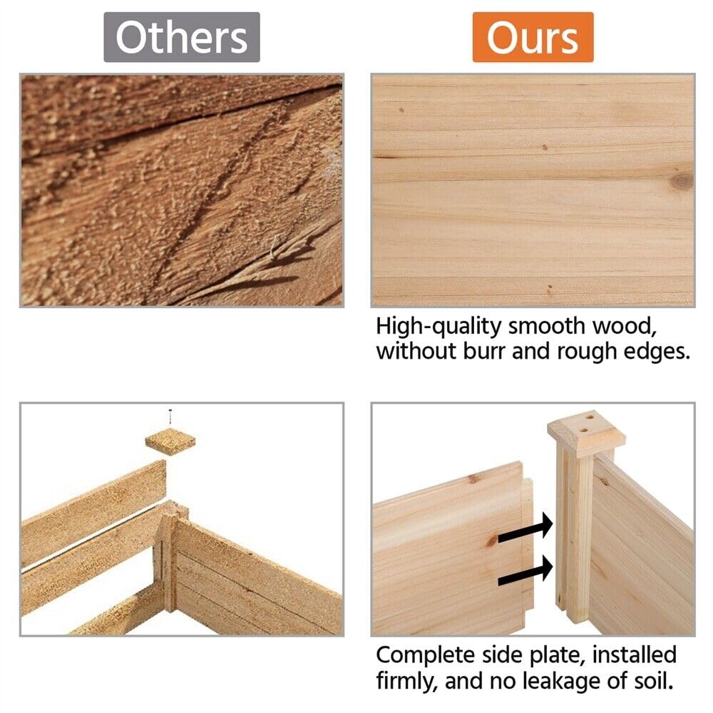 Fioriera rialzata in Legno per orto e Giardino, per Verdure ed Erbe aromatiche - Grande Soluzione per Il Giardinaggio all'aperto, 96,7" x 24,6" x 10,6"