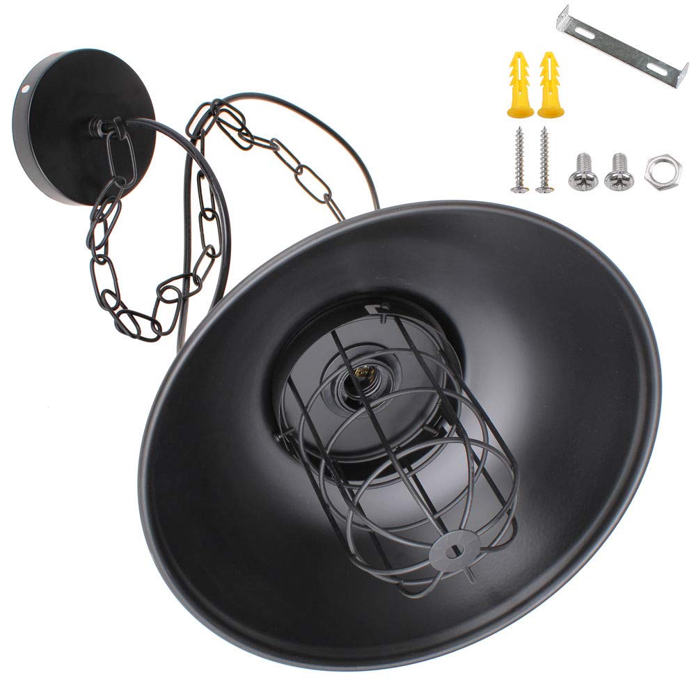 IDEGU Pendelleuchte Industrie-Look – 33 Cm Schwarz, E27 Fassung, Ideal Für Küche, Wohnzimmer Oder Café