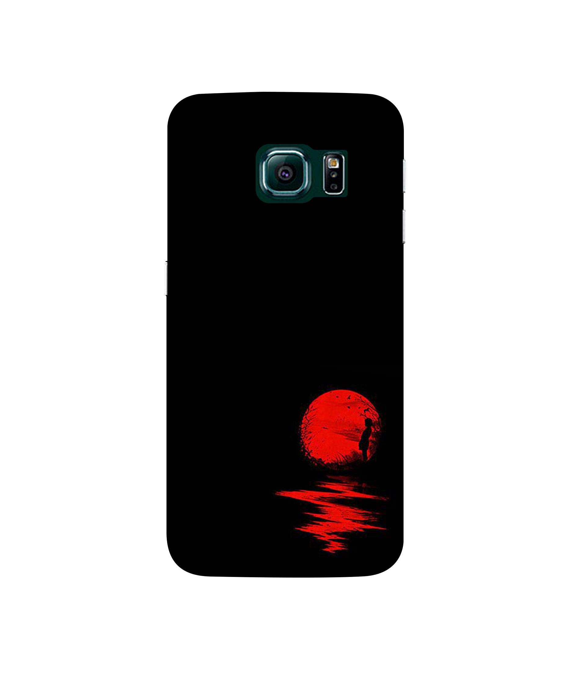 Amazon Brand - Solimo Designer Red Moon 3D Printed Hard Back Case Mobile Cover for Samsung Galaxy S6 Edge