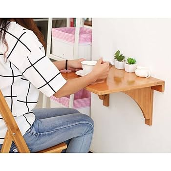 Amazon｜頑丈な竹製の壁掛け式折りたたみ式テーブル、多機能