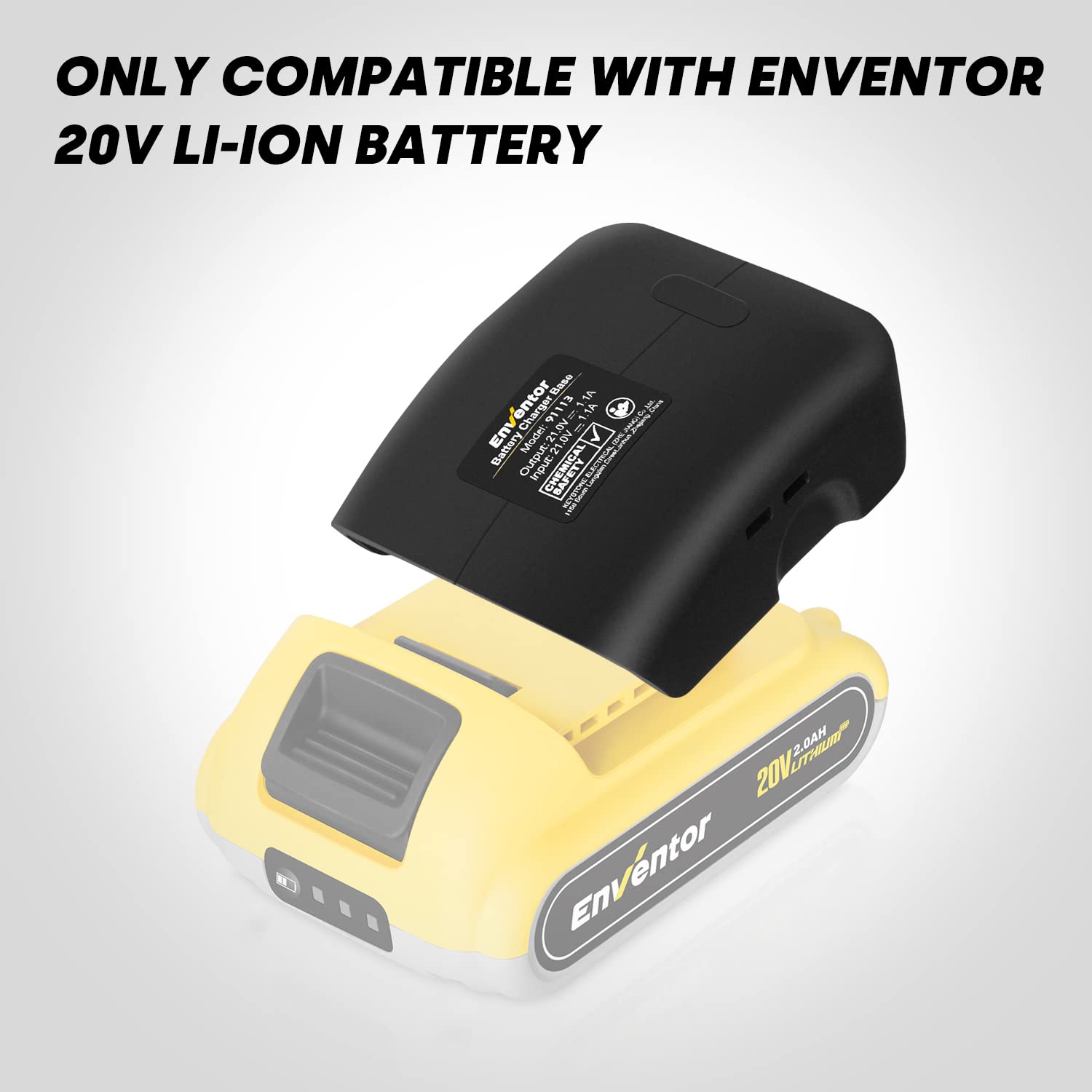 Ładowarka do akumulatorów, ENVENTOR 1,1 A do akumulatorów litowych ENVENTOR 20 V 2,0 Ah / 4,0 Ah