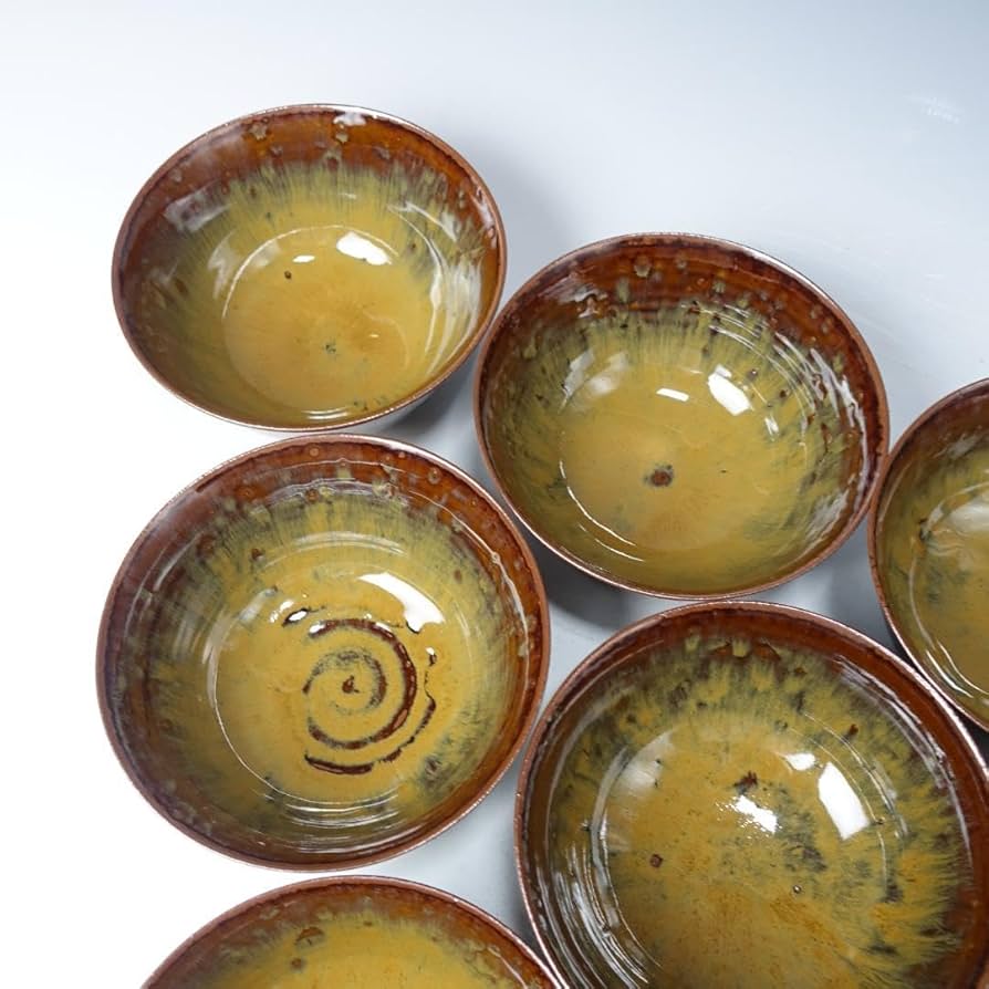 Amazon.co.jp: 高取焼 鷹取窯 作家物 数茶碗 10客揃 共箱付