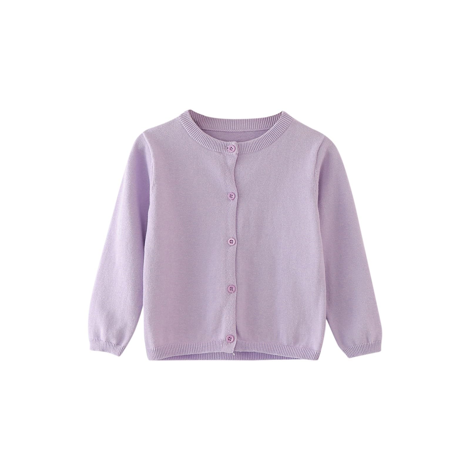 Cárdigan de punto para niñas de primaria, color liso | Diseño discreto y escolar, práctico para clases, recreo y excursiones escolares en la vida cotidiana