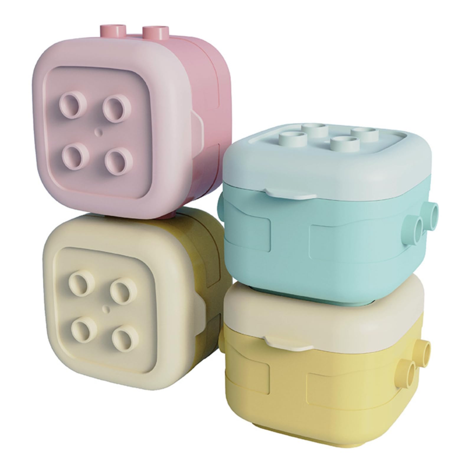 HOMIES 4Pcs/Set Portable Baby Food Storage Box Building Blocks Food Dispenser Cartoon Kids Milk Powder Box Toddler Snacks Cup Container-image-31