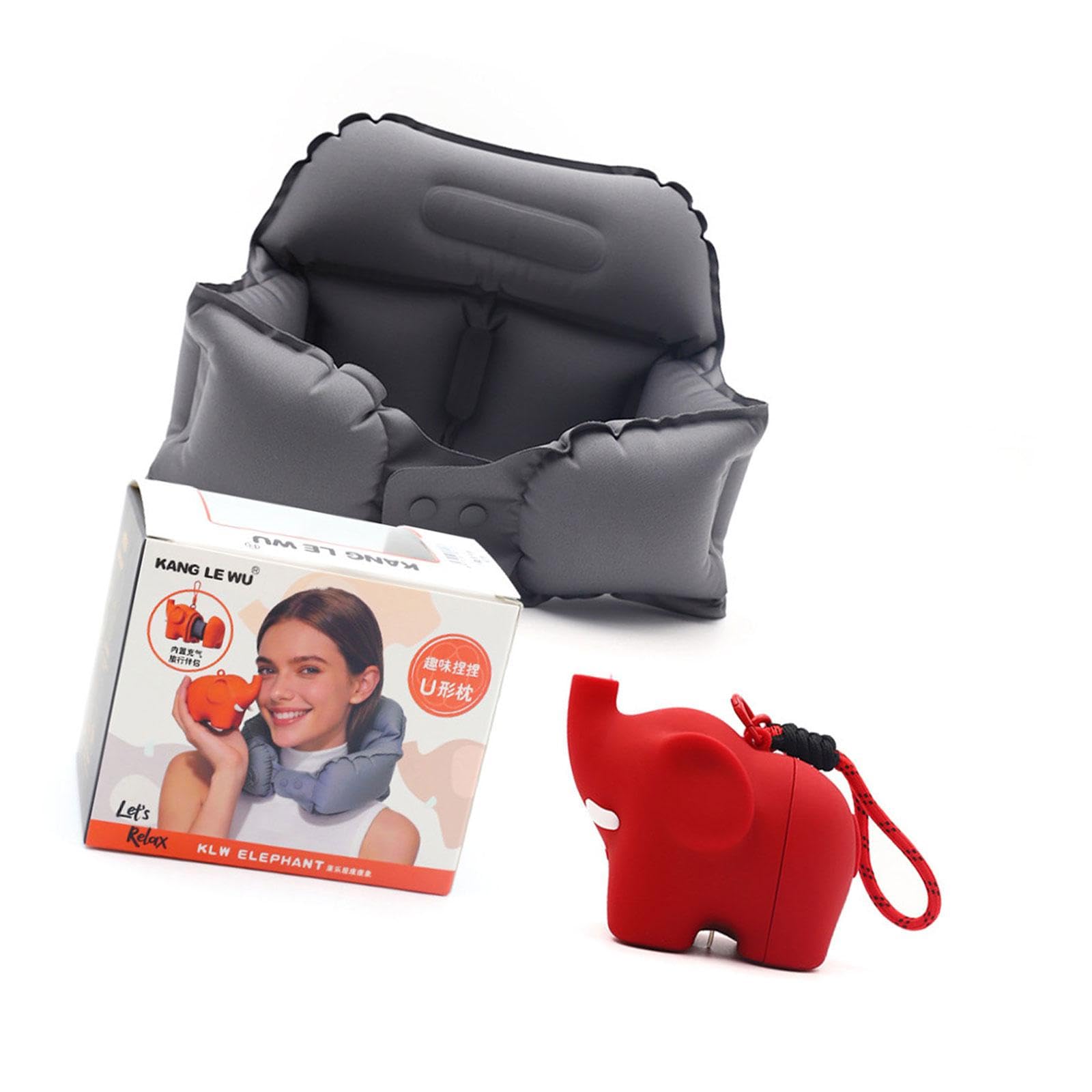 Mekalero Inflatable Travel Neck Pillow U Shape Design with Quick Press Inflation for Airplanes Car Offices Rest U Shape Travel Pillow