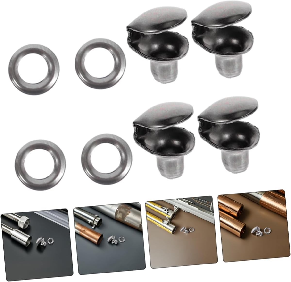 Holibanna 40sets Metal Boot Lace Buckles Kit for Shoe Repair Easy to Install Decorative Accessories for Hiking and Climbing Boots