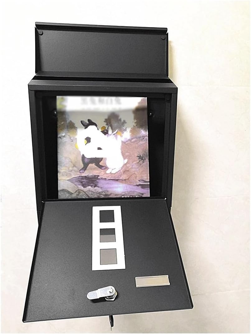 HBJWOV Wall Mounted Mailbox Vertical Locking Drop Letter Box Front Porch Residential Outdoor for Service Home Garden