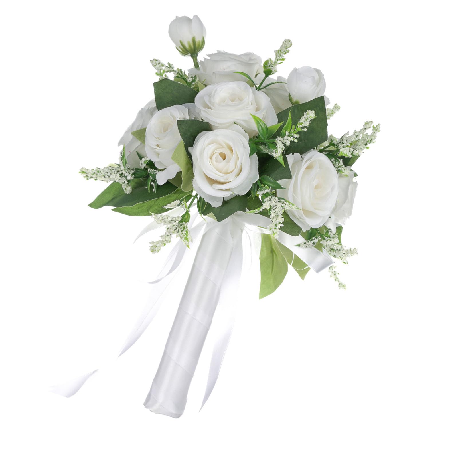 Msioytog Artificial Vintage Flowers Bouquet Wedding Ceremony Bouquet Beautiful for Bridal Shower Ceremony Realistic Artificial Wedding