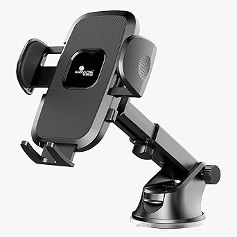 Kratos Grip X3 Premium Mobile Holder for Car with Back Button Unlocking Mechanism, Strong Suction Cup, 360° Rotatable,Car Mobile Holder for Wildshield and Dashboard, Compatible with 4 to 7" Smartphone - image, photos