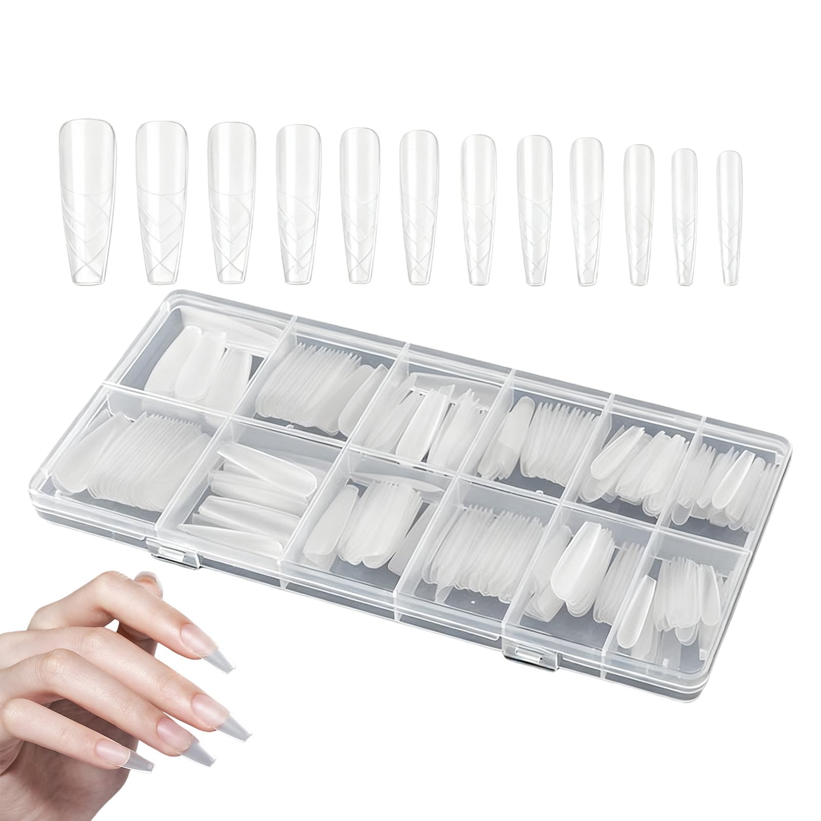 Nail Forms for Gel - 240 Piece Clear Press-On Mold,Nail Molds Extension Tips Reusable | for Builder Fake Women Finger Toes Home Professional Beauty Personal Care