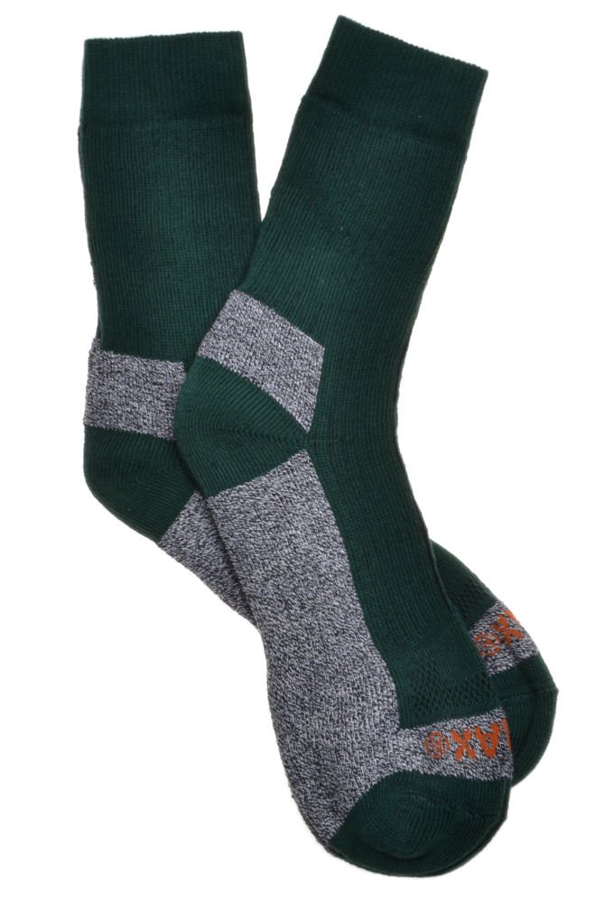 2 Pairs of Green Cotton Coolmax walking Ladies Socks with Arch Support