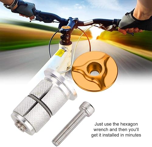 Vista 23 de Tbest Tapa superior de auriculares de vástago de bicicleta, aleación de aluminio Auriculares TopBike Fork Expander Bung