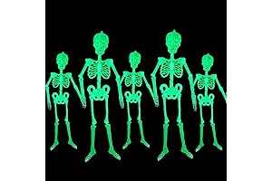 5 Pieces 3Ft Glow in the Dark Skeleton Decorations for Halloween