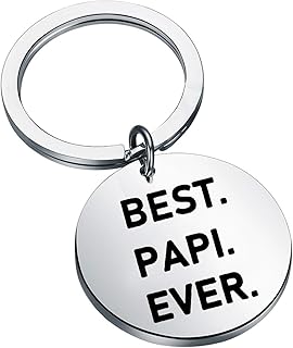 Best Papi Ever Keychain Papi Gift from Granddaughter Grandson Birthday Fathers Day for Papi