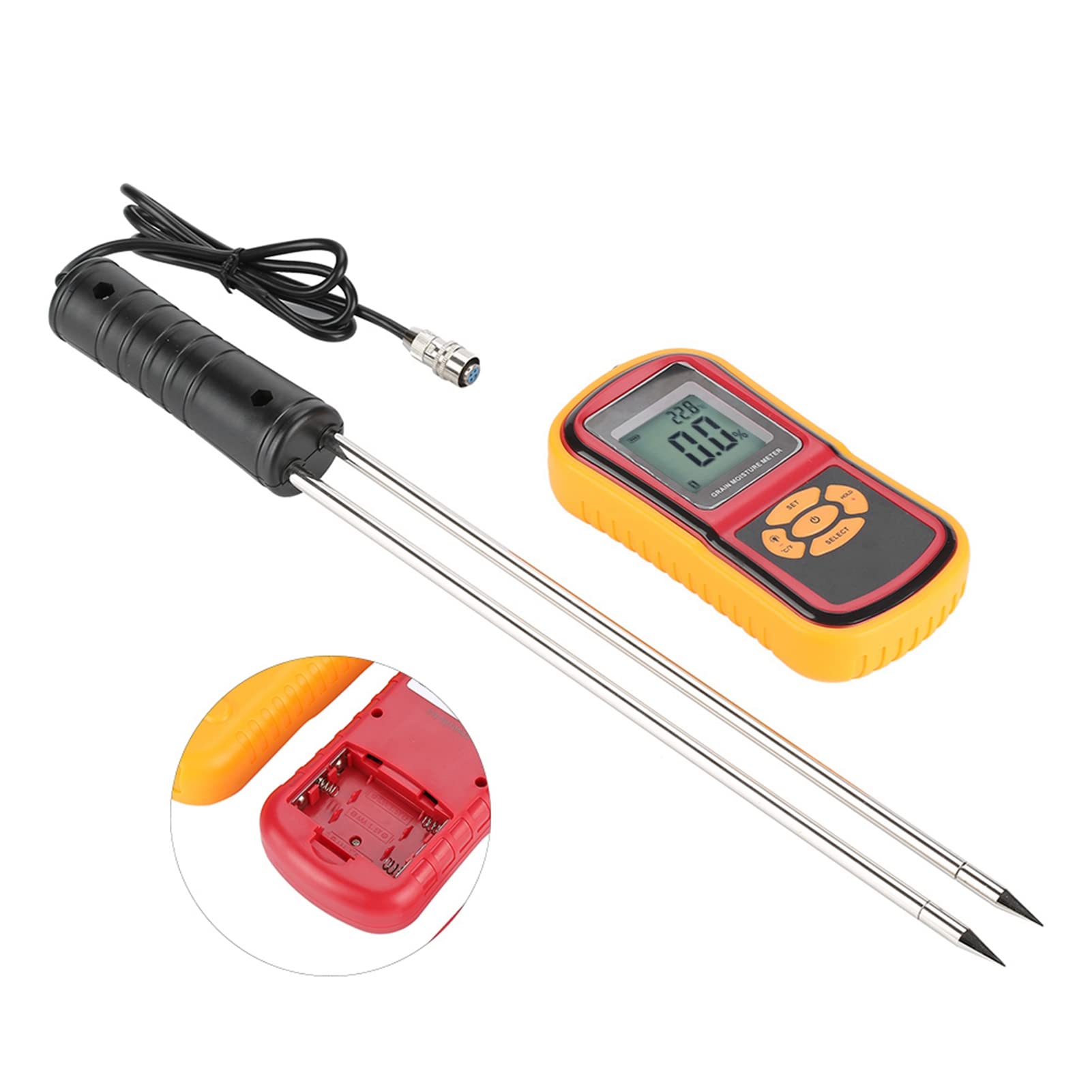 Sonew GM640 Przenośny Cyfrowy Miernik Wilgoci Ziarna z Podświetleniem LCD do Pszenicy, Ryżu, Kukurydzy i Fasoli - Dokładny Tester Temperatury i Wilgoci z silikonową skorupą ochronną