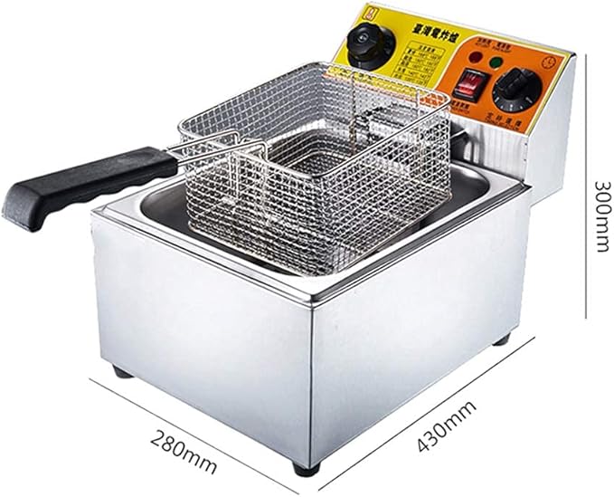 Freidora Eléctrica de Acero Inoxidable con Timer y Termostato 6L miniatura 2
