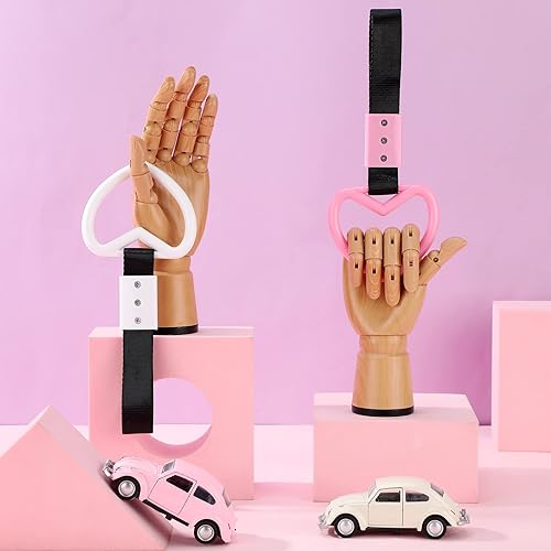 Miniatura 2 de 2 anillos en forma de corazón, correas para manija de automóvil, dije de deriva para parachoques trasero, anillo de advertencia, decoración de