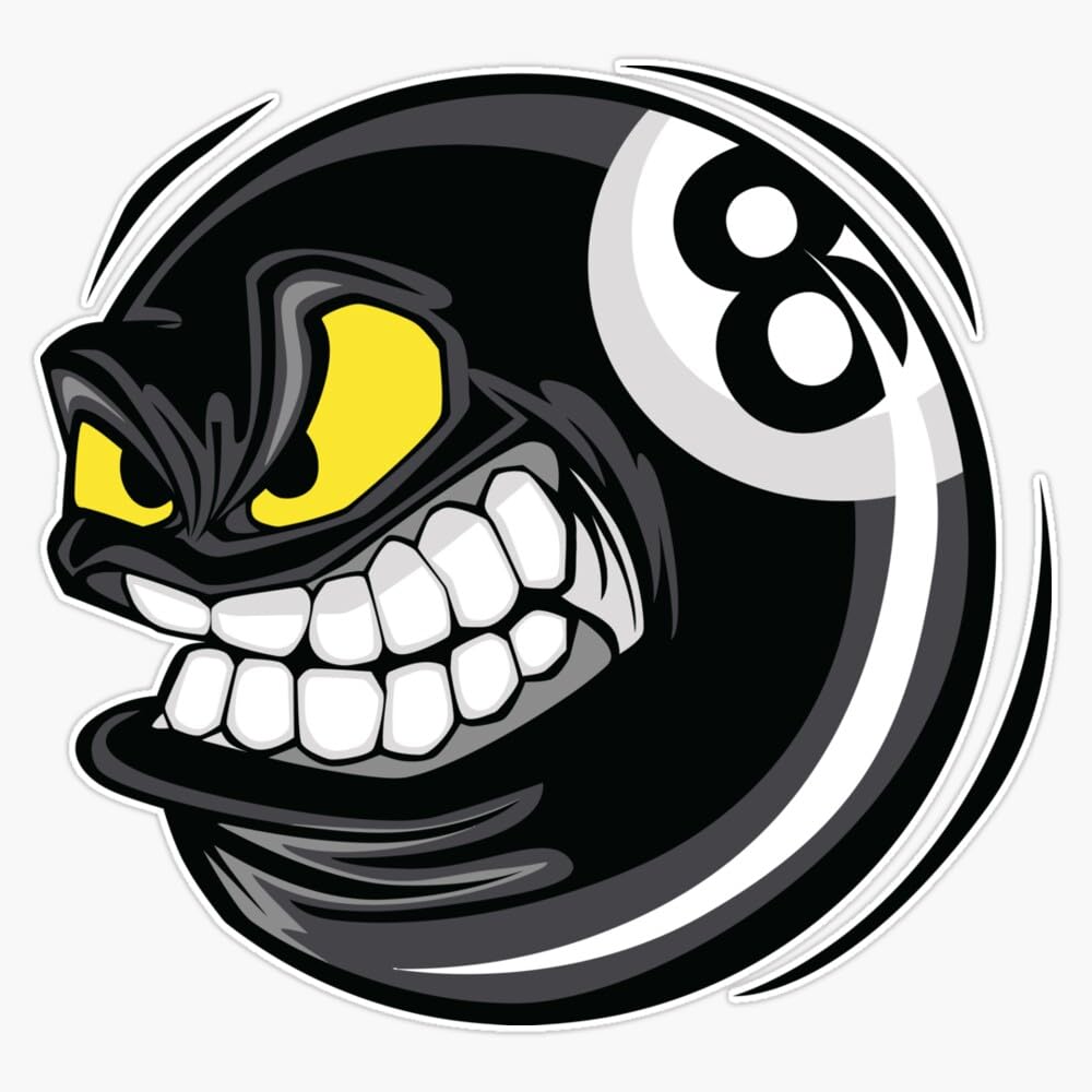 8 Ball Mirrored Version Window Bumper Sticker Decal 5"