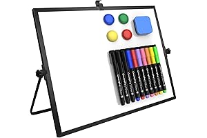 16x12'' Dry Erase White Board - Magnetic Desktop Whiteboard with Markers and Magnets