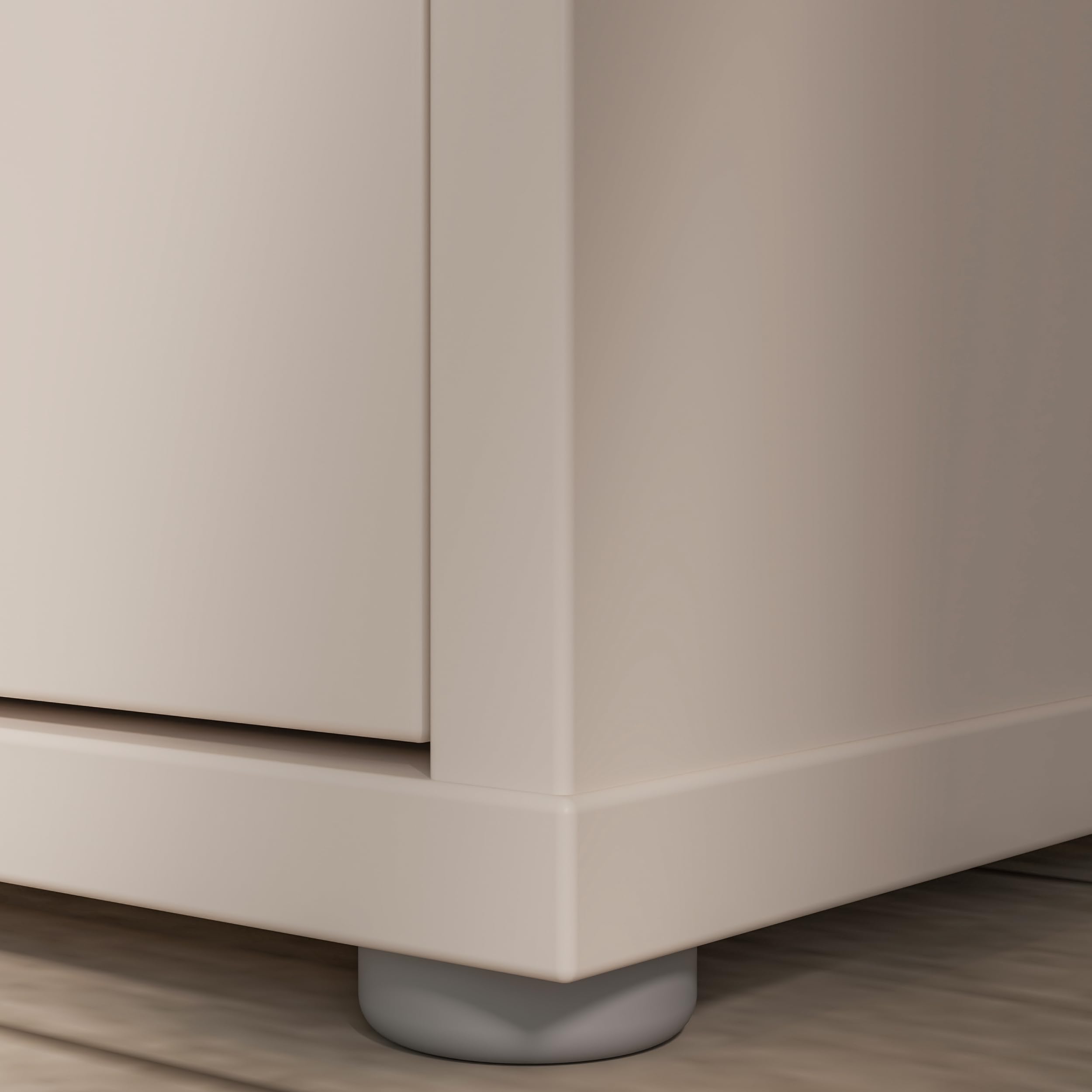 Forte Alice Springs Schuhschrank 100 110, Flurschrank 3 Türen 8 Einlegeböden, Holzwerkstoff, Kaschmir Beige, 109,2x99,1x34,9 cm