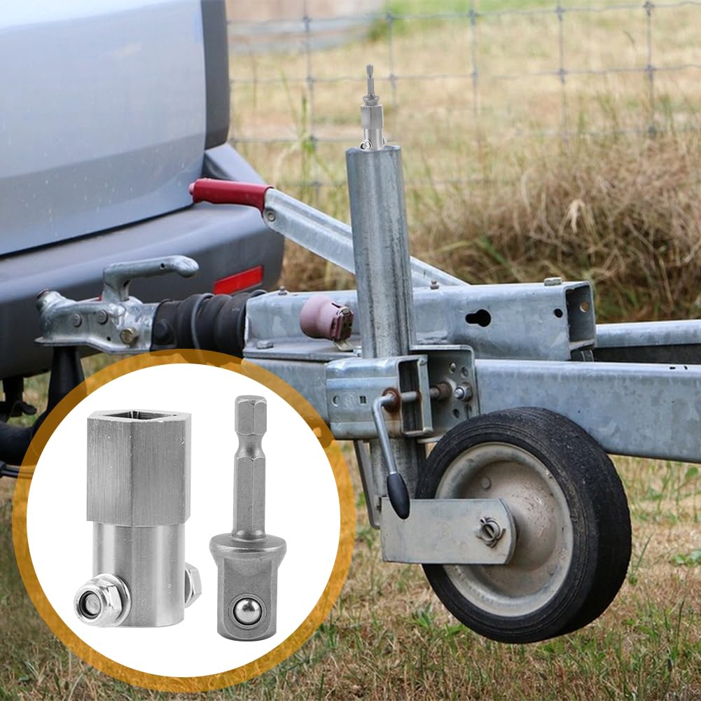 Upgraded Stainless Steel Trailer Jack Drill Adapter with Top Wind Crank Handle and Cordless Drill Adapter - 1/2 Inch Socket Adapter Bit Included — Amazon image 6