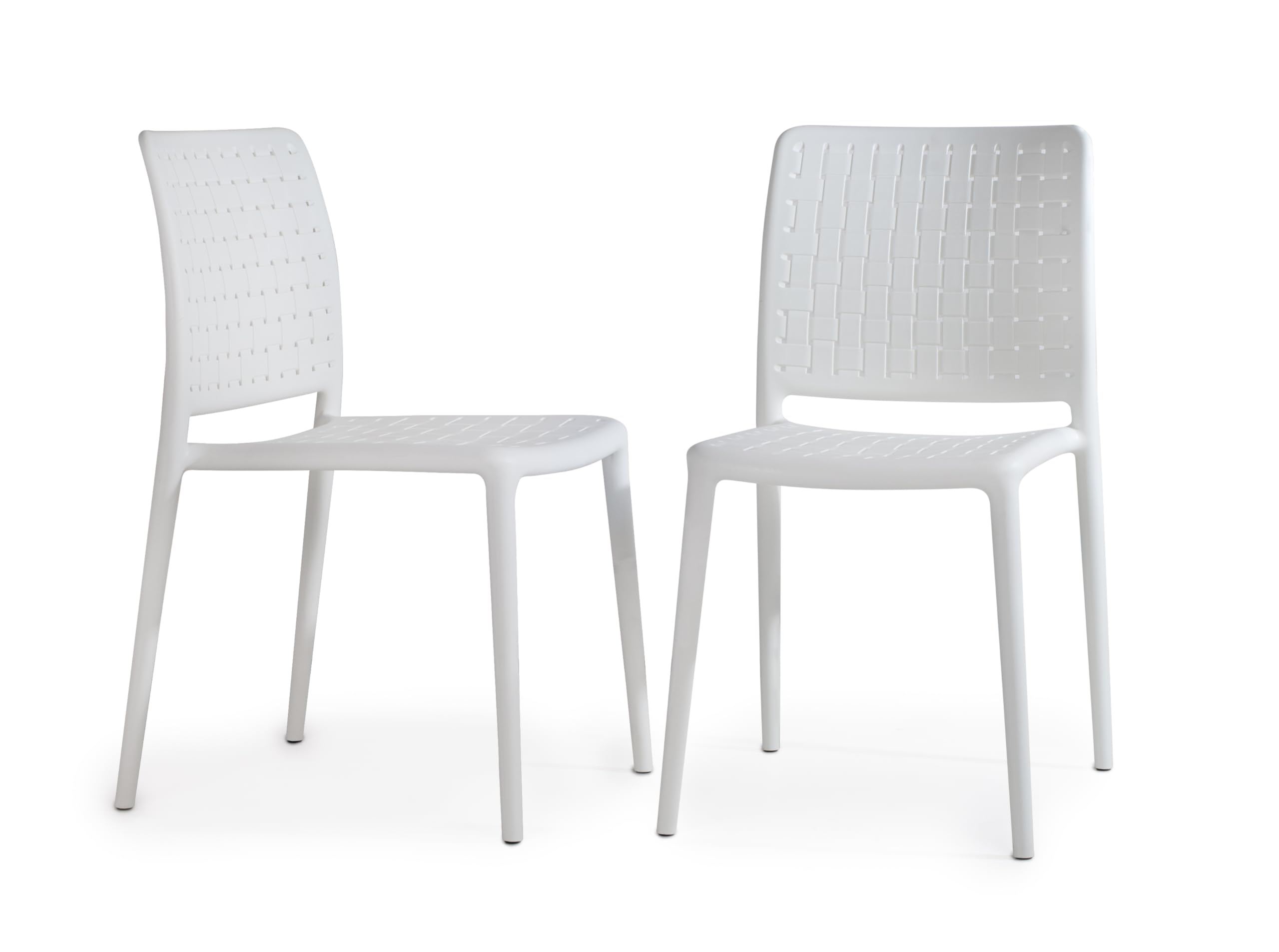 PAPATYA 1er Set Gastro Stuhl für Café Restaurant Bistro - Küchenstühle Gartenstühle - stapelbarer Kunststoffstuhl für Terrasse Außenbereich - wetterfester belastbar bis 200 kg - Fame S, Weiß