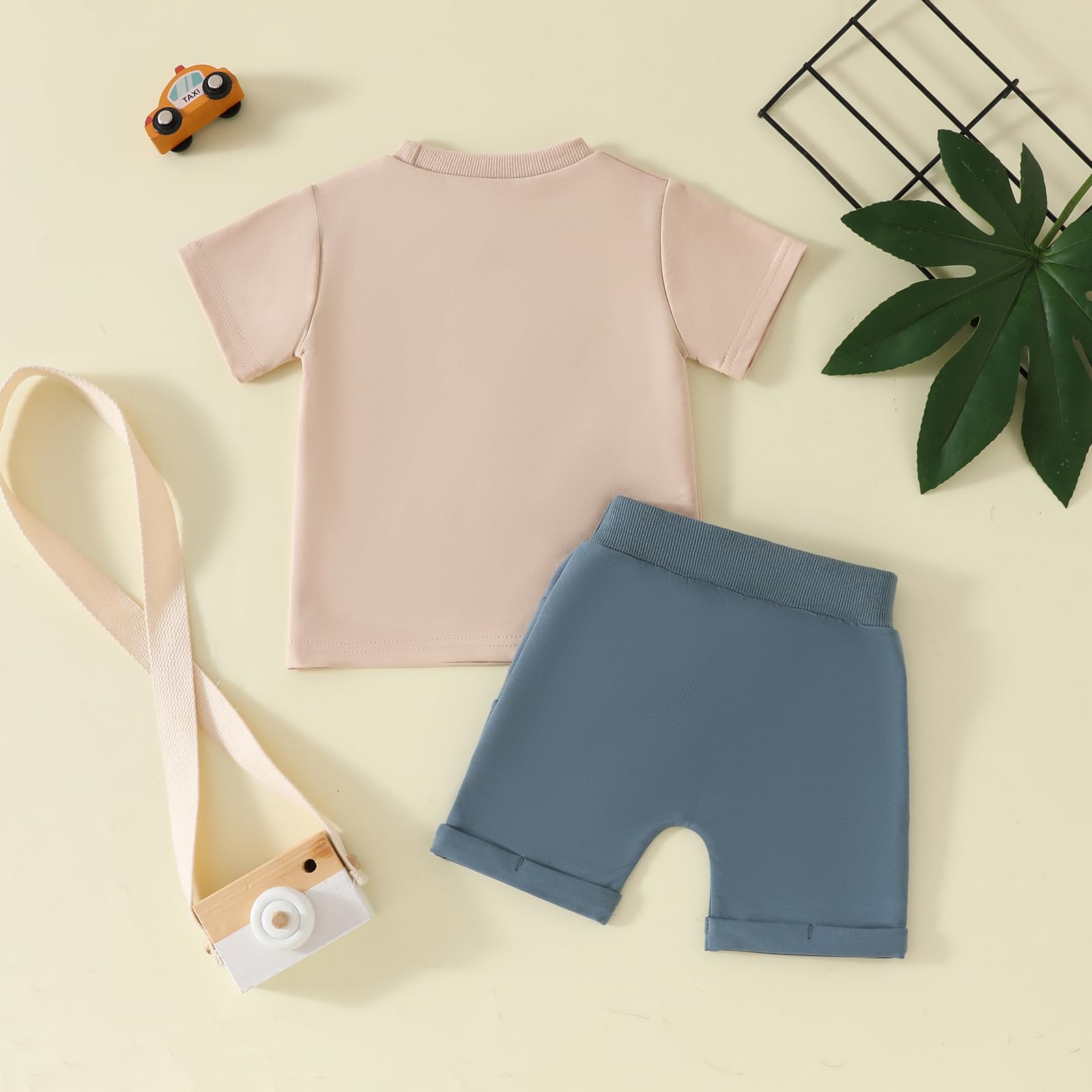 Kleinkind Jungen Kleidungssets Rundhalsausschnitt Buchstabendruck T-Shirt Tops und Shorts Baby Jungen Sommer Outfits