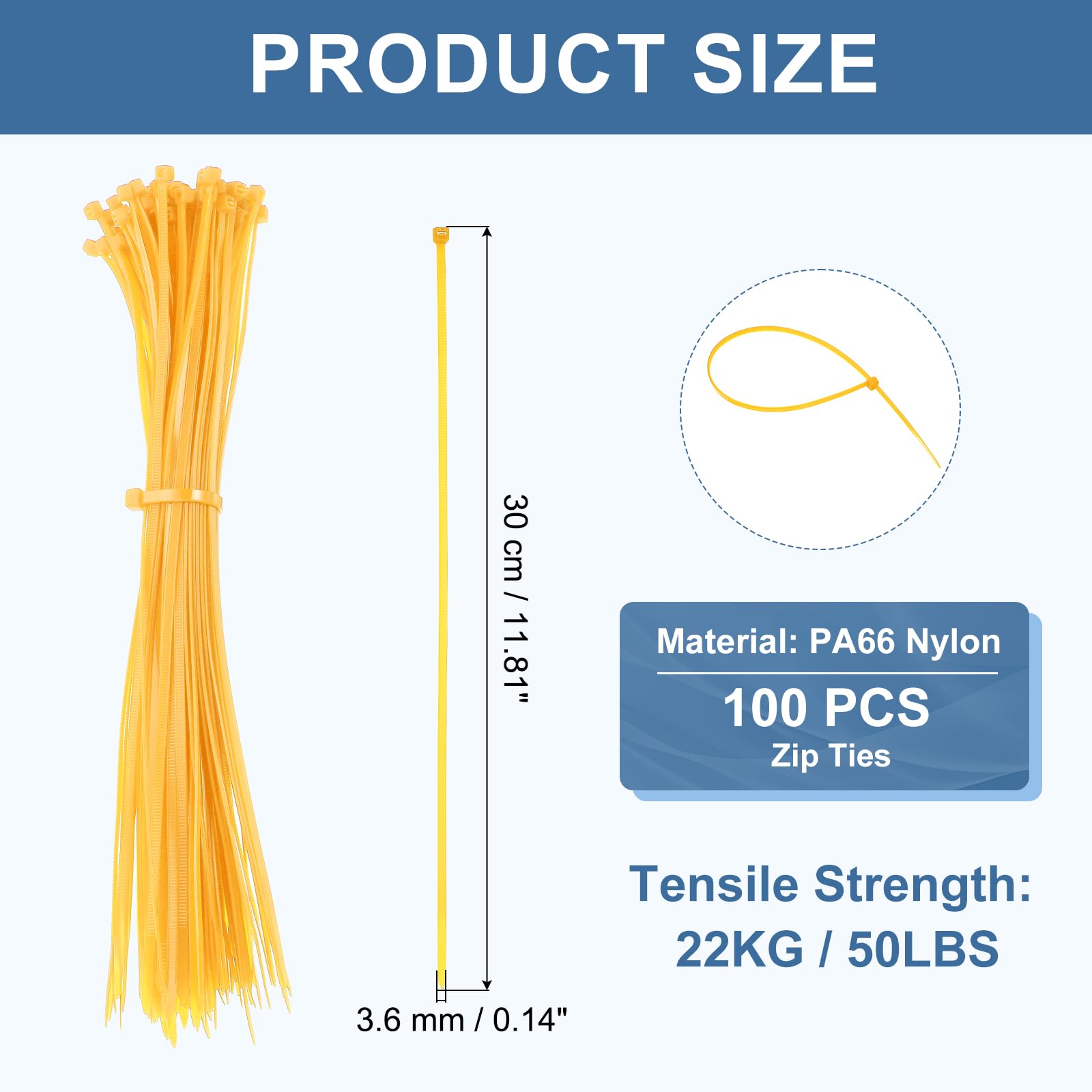 PATIKIL Cable Zip Ties 12 Inch - Image 2