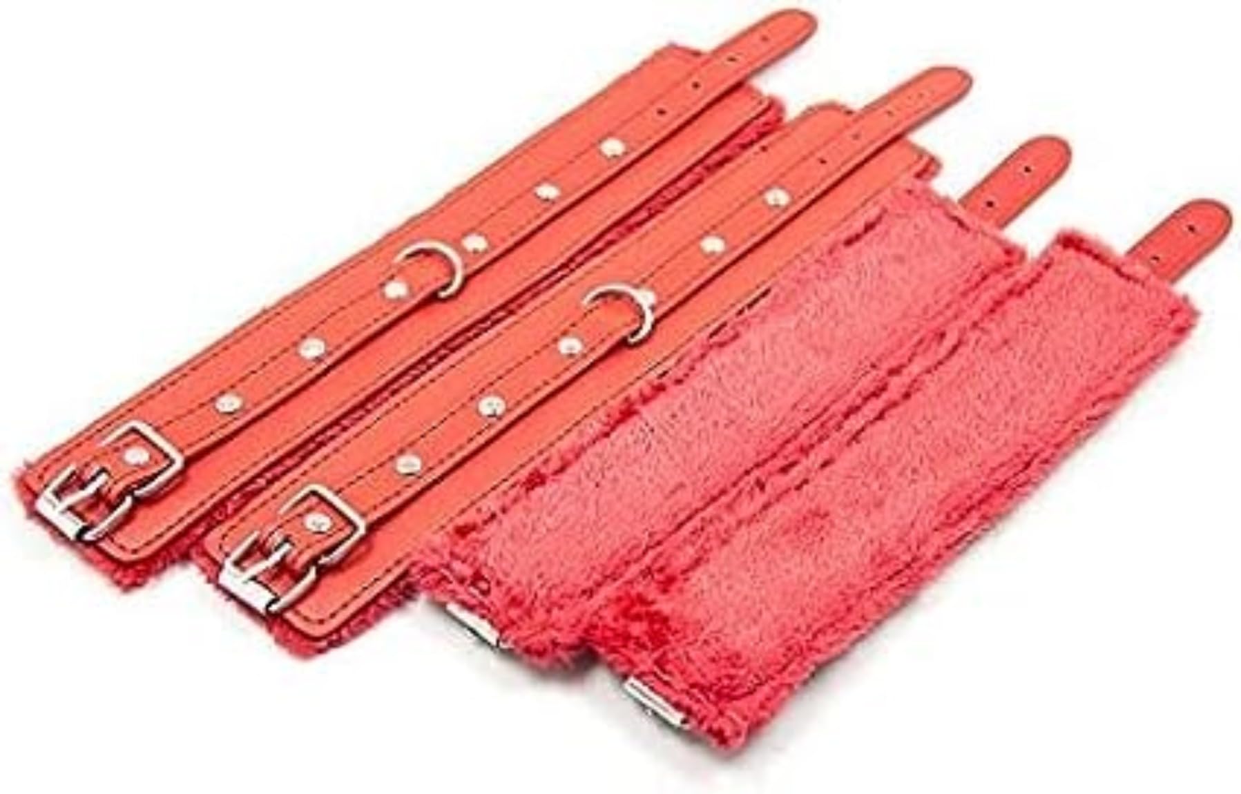🅑🅓🅢🅜 Set para Entrenamiento de Yoga, Aros Suaves para Manos y Pies, Ajustables, Regalo para Hombre Mujer (Rojo) Sex Bondage