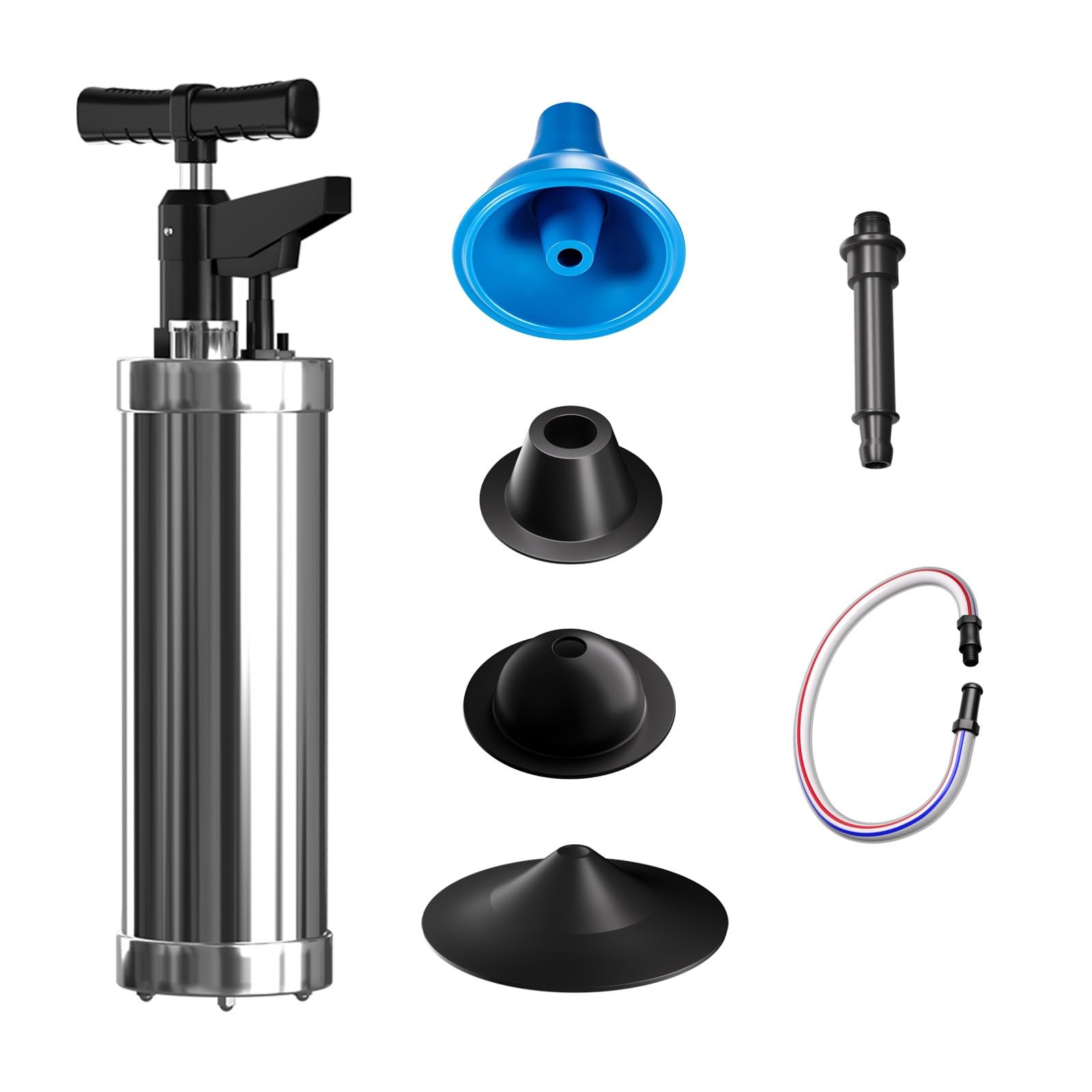 Desatascador de Tuberías con Aire Comprimido, Toilet Plunger con Barómetro