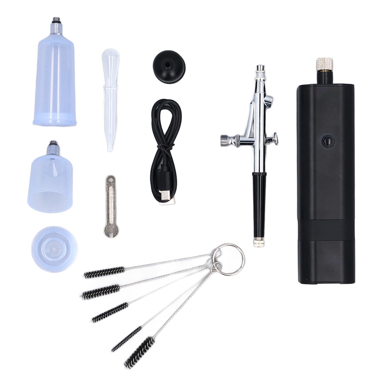 Compressor com fluxo de ar ajustável de 32 PSI, bico de 0,3 mm - Kit de aerógrafo com
