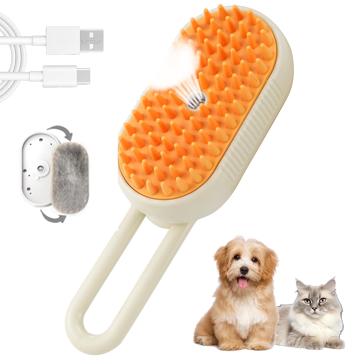 Dog Trust Cat Steam Brush, 3 in 1 Pet Hair Removal Comb, Pet Steam Brush for Dogs and Cats to Remove Knotted Hair, Massage and Detangle, Steam Pet Brush for Cats for All Pets (B0D5M4CT5Y) Amazon Price History, Amazon Price Tracker