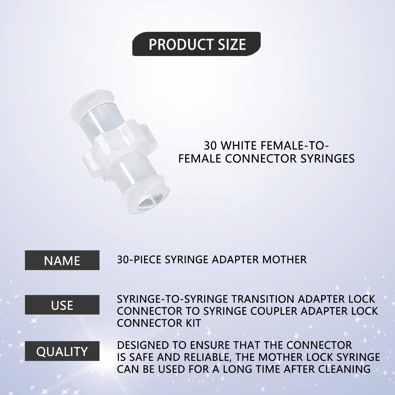 30 Pezzi Adattatori Per Siringa Luer Lock Femmina, Connettori Trasparenti 1/16” (1,6 Mm) In PP, Raccordi Per Siringhe, Ideali Per Laboratorio E Uso Domestico - 5