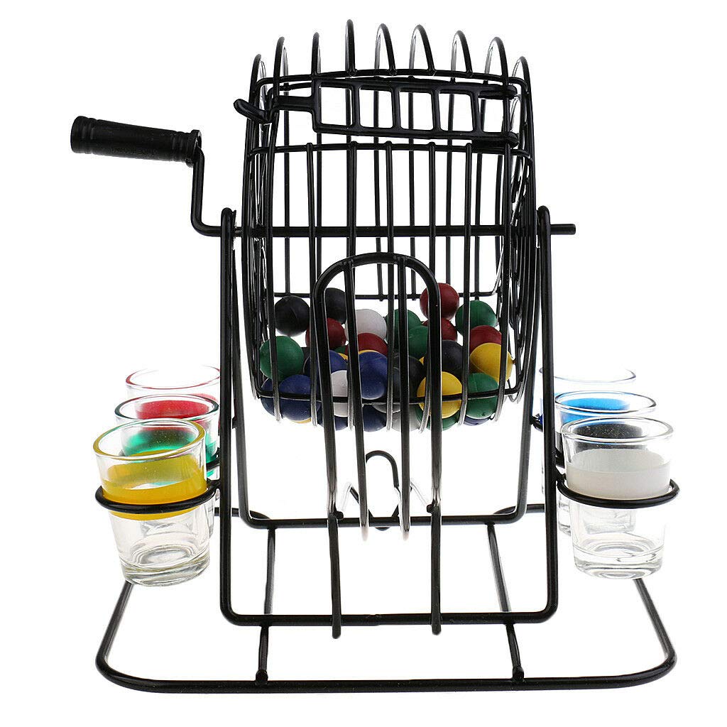 ELECTROPRIME Mini Bingo Lottery Machine Drinking Game Set for Party Home Pub Balls Games