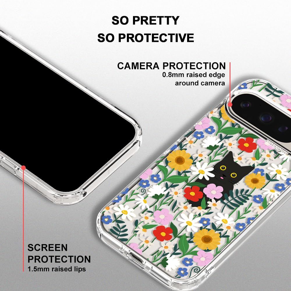 MOSNOVO Case for Google Pixel 10 & Pixel 10 Pro, [Buffertech 6.6ft Military-Grade Drop Protection] [Anti Peel Off Tech] Clear TPU Bumper Phone Case Cover Design - Cute Cherry — view 319