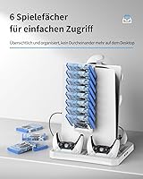 Vista 5 de AOLION 5 en 1 Estación de carga PSVR 2 con ventilador de refrigeración y soporte PSVR2, accesorios PS VR2 incluidos PS5 VR2 soporte de exhibición