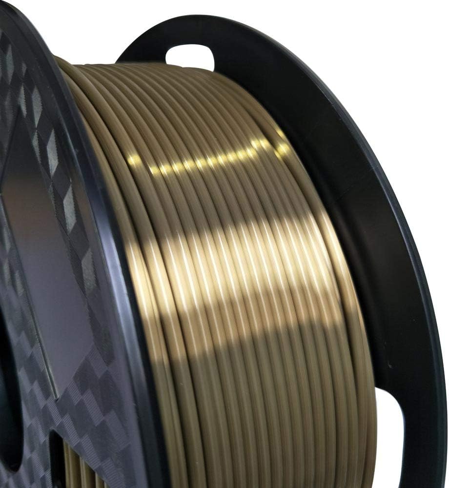 2.85mm Silk Antique Gold PLA Filament 2.85mm 3D Printer Filament 1KG 2.2LBS Printing Material Silky Gold Filament Metallic Bronze Brass PLA Filaments Materials Shiny Silk PLA (Pack of 2)