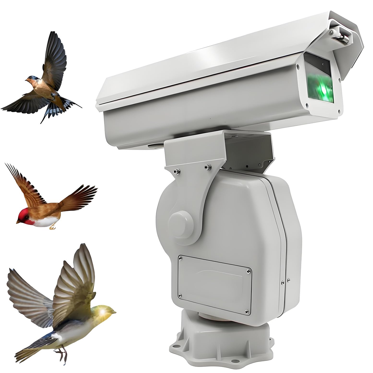 Dispositivo inteligente para ahuyentar aves con control por aplicación: rotación automática de 360°, ahuyentador de aves de alta luminosidad, patrulla automática para campos agrícolas. Straightline