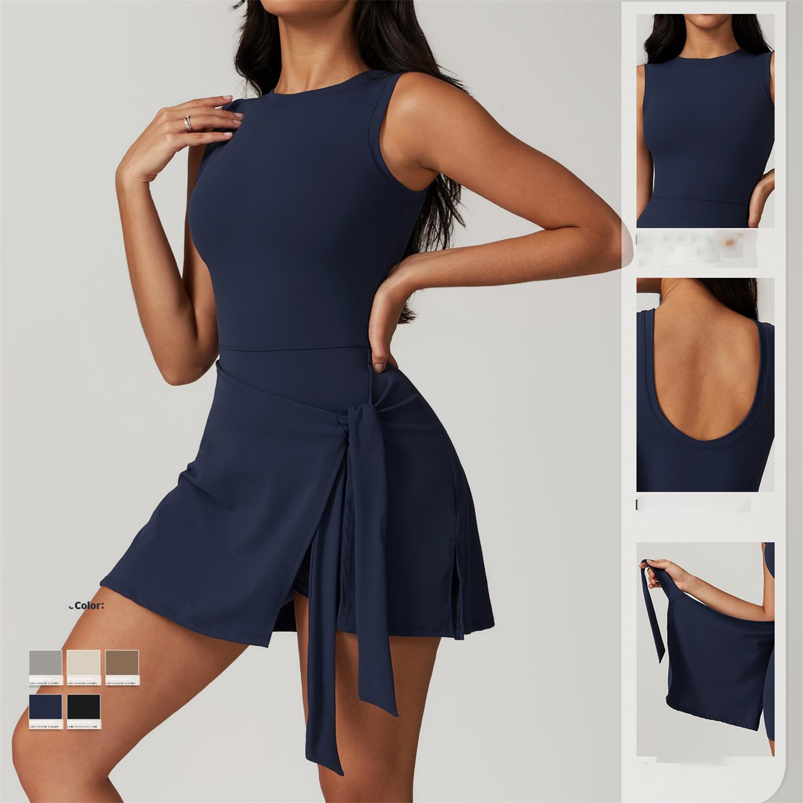 Amazon.com: JKYBM Womens Solid Knot Wrap Sports Tank Romper