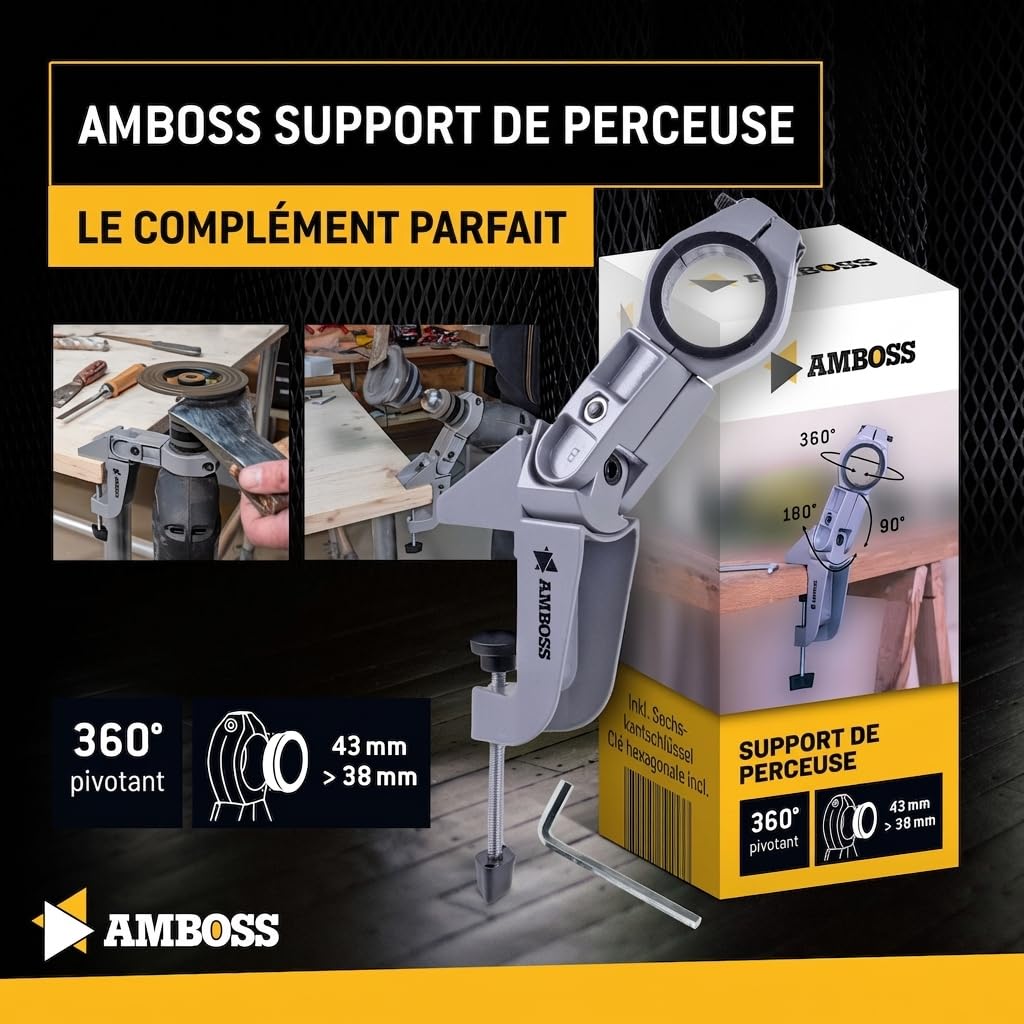 Amboss Disque de ponçage visuel diamant pour meuleuse d'angle/affûtage de couteaux, perceuses, fraiseuses/meulage de pierre, plâtre, béton/Ø 110 mm – alésage 22,2 mm