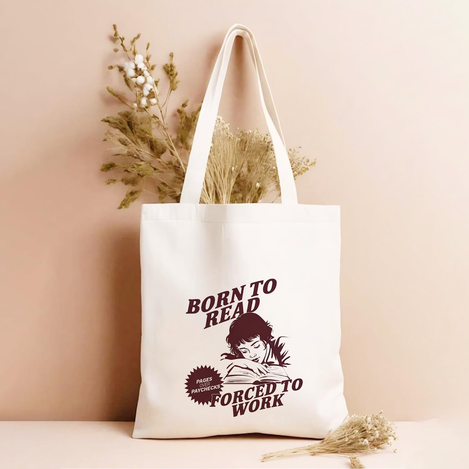 Thank You Gift Canvas Reusable Shoulder Bag for Work Grocery Shopping Travel Vacation image 3