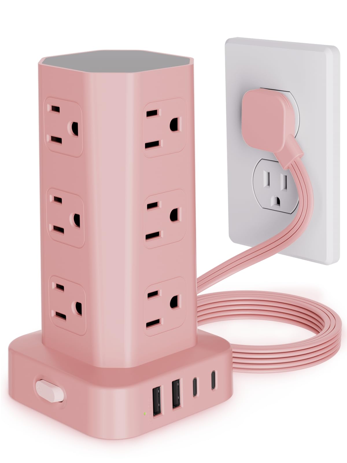 Pink Surge Protector Tower - 16 USB Outlets! -1 Pink Surge Protector Tower - 16 USB Outlets! -1