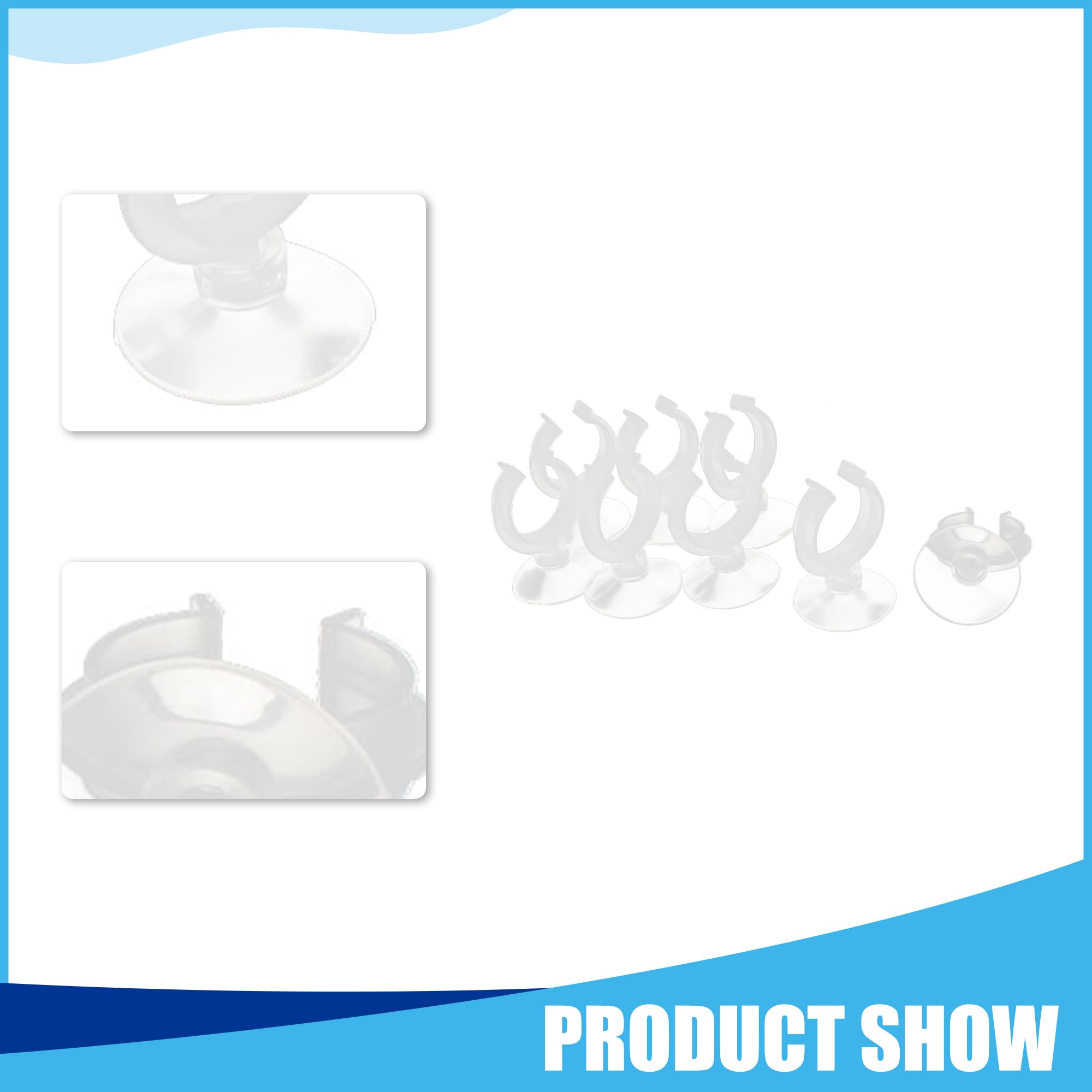 CAPASTEC Aquarium Suction Cup, Tube Heater Clip Holder Suction Cup for Aquarium Fish Tank(Clear, 8Pcs) - Image 2