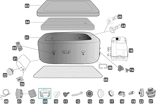 Miniatura 9 de P05345, P03821 Dispensador químico del cloro para el balneario de la tina caliente de la piscina
