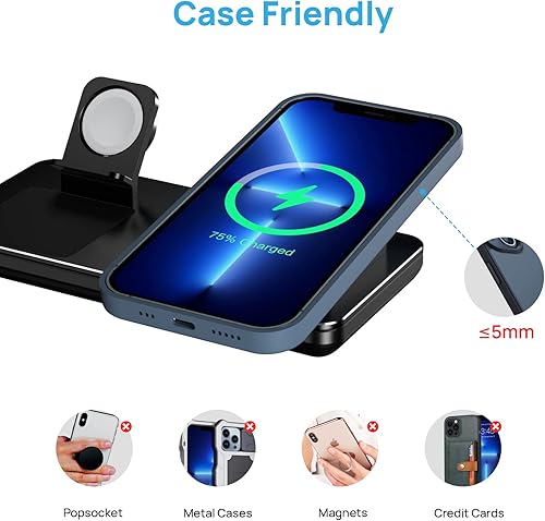 Miniatura 5 de Magsafe - Estación de carga inalámbrica para Apple Watch iPhone, cargador inalámbrico para iPhone 131 211XRXS MaxXsX8, soporte de cargador para