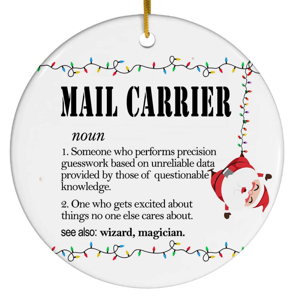 Christmas Ornaments Customizable OR32 - Mail Carrier Ornament 2024, Mail Carrier Christmas Tree Decor Ceramic Ornament, Holiday Keepsake, Ornament Gift Exchange